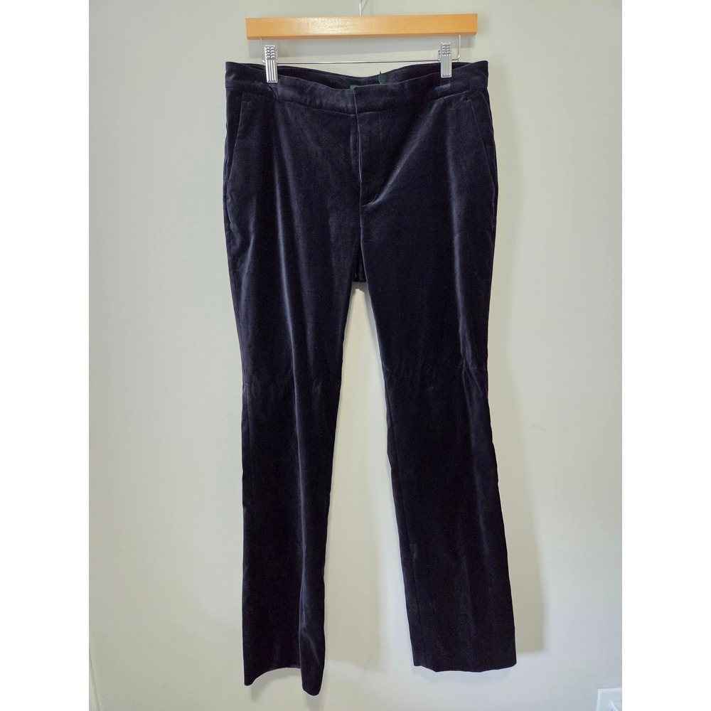 Lauren Ralph Lauren Navy Blue Velvet‎ Straight Leg Dress Pants Womens 8